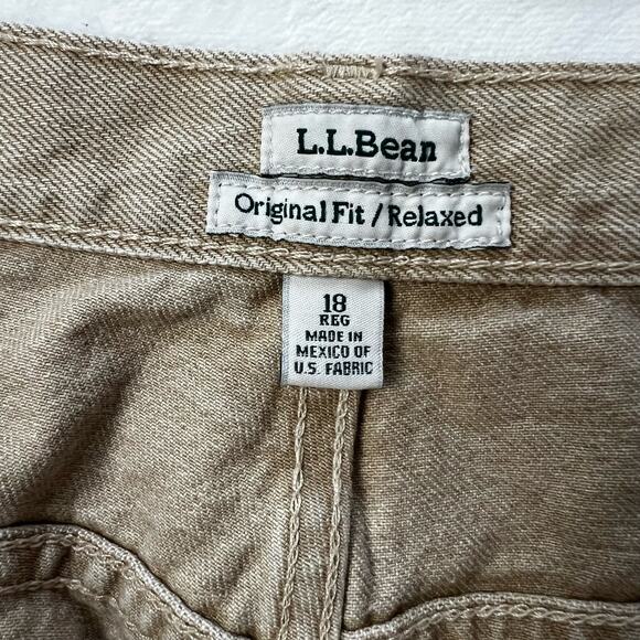 L.L. Bean women’s original fit relaxed Tan jeans size 18 reg 36X29 - Picture 8 of 9